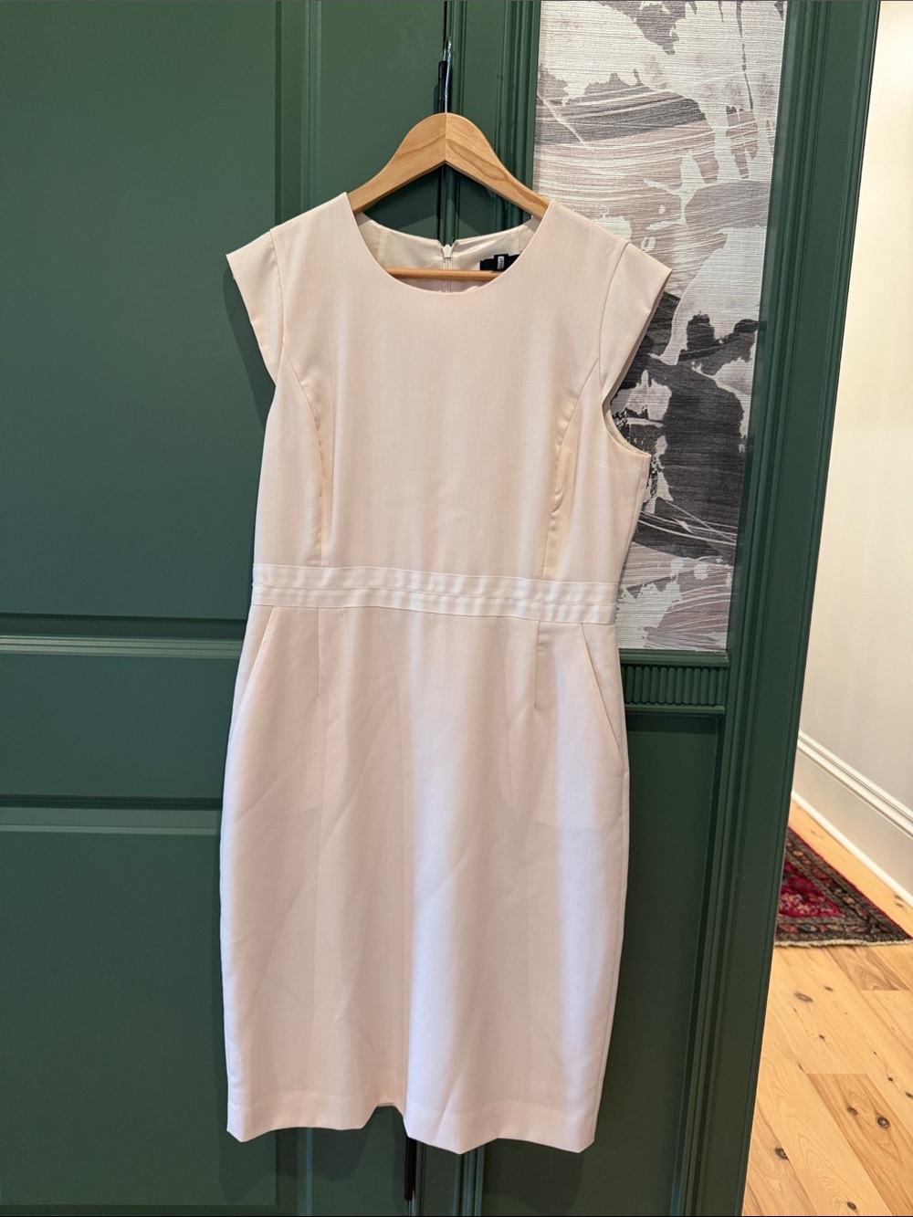 J. Crew Soft Cream Cap-Sleeve Sheath Dress